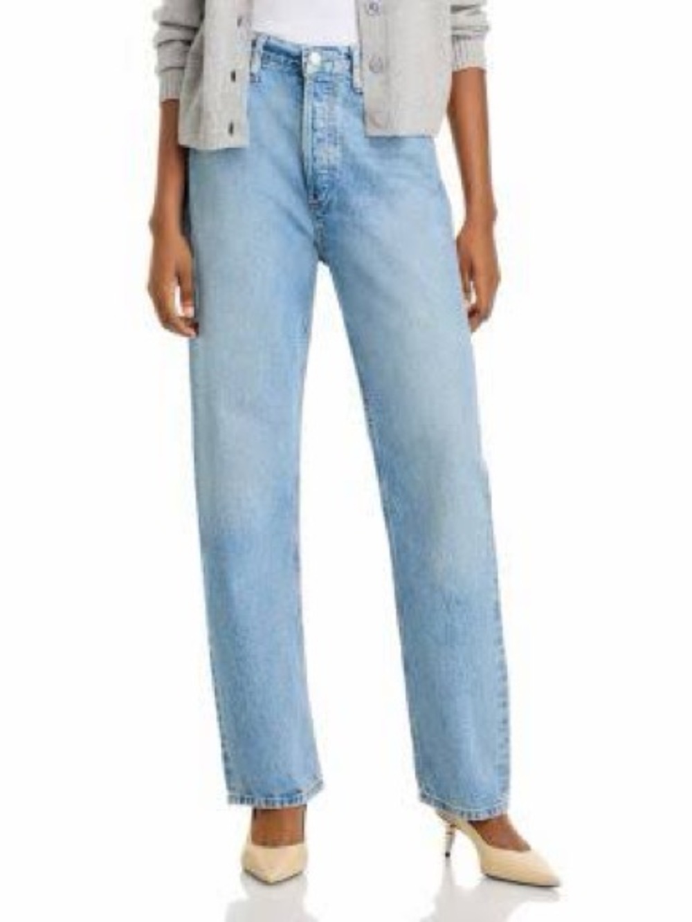Agolde Light Blue High-Rise Straight Jeans